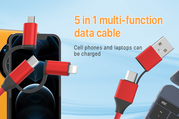 PD Quick Charger 5-in-1 PD Multi-function Data Cable
